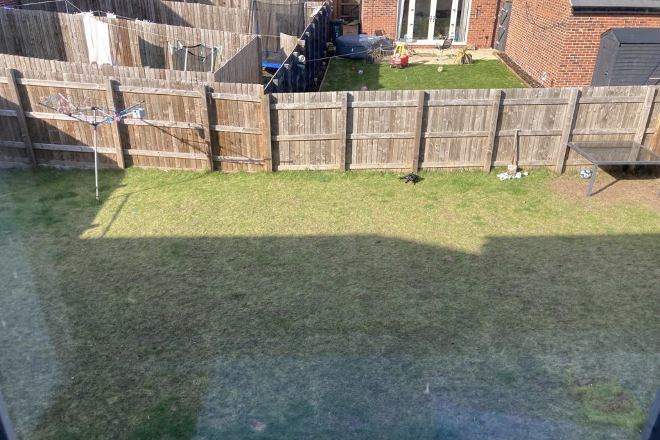 Patio area before landscaping work